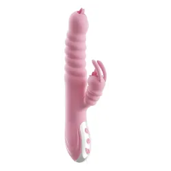 Vibrador Telescópico Lengua Y Calor Usb Doble Estimulación