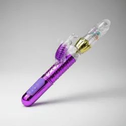 Vibrador Conejo Dildo Rotador Punto G Clítoris Violeta