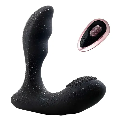 Masajeador Prostático Vibrador Remoto Recargable Negro Masajeador Prostático Vibrador Remoto Recargable Negro