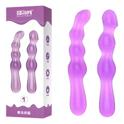 Set X2 Dilatador Anal Curvo Silicona Doble Estimulación Violeta Set X2 Dilatador Anal Curvo Silicona Doble Estimulación Violeta