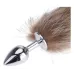 Plug Anal Metálico Cola Zorra Fantasía Bdsm Marrón Small