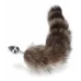 Plug Anal Metálico Cola Zorra Fantasía Bdsm Marrón Small