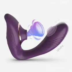 Vibrador Doble Succionador Clitoris Tapping Usb Recargable