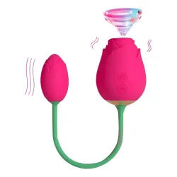Vibrador Succionador Clítoris Flor Rosa Recargable