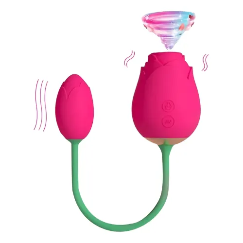 Vibrador Succionador Clítoris Flor Rosa Recargable Vibrador Succionador Clítoris Flor Rosa Recargable