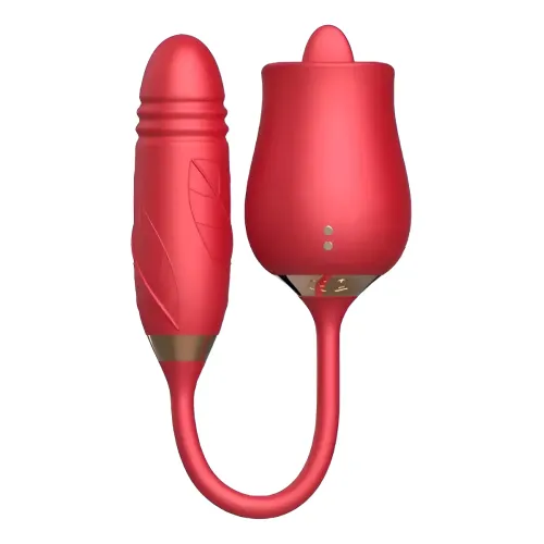 Vibrador Succionador Clítoris Doble Rosa Recargable Iman Rojo
