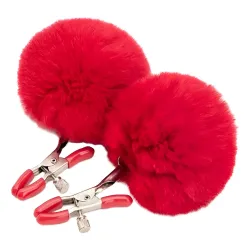 Pinzas Pezones Regulables Con Pompón Sado Bdsm Juego de 2 Pinzas Pezones Regulables Con Pompón Sado Bdsm Juego de 2