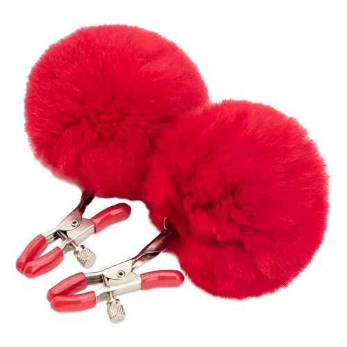 Pinzas Pezones Regulables Con Pompón Sado Bdsm Juego de 2