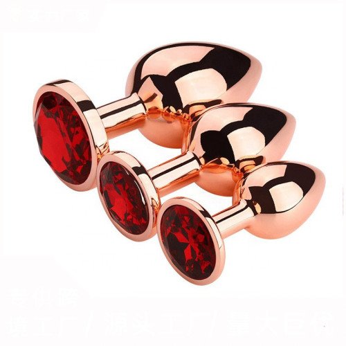 Plug Anal Rosa Metalico Joya Small Dilatador Hipoalergénico