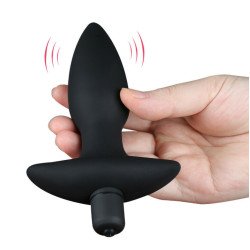 Plug Anal Vibrador Silicona Negro 10 Modos Potente Plug Anal Vibrador Silicona Negro 10 Modos Potente
