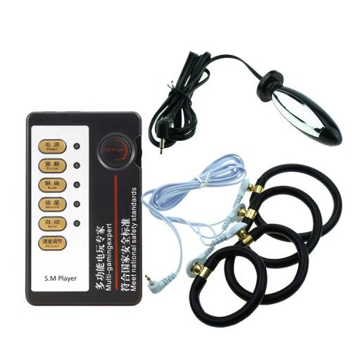 Kit Electroestimulador Anillos Pene Plug Anal Descarga Shock