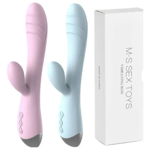 Vibrador Dual Punto G Clítoris Curvo Usb Recargable Celeste