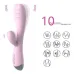 Vibrador Dual Punto G Clítoris Curvo Usb Recargable Celeste