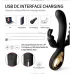 Vibrador Triple Estimulación Vaginal Anal 3 Puntas 10 Modos Negro