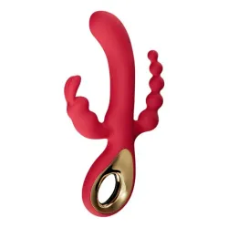 Vibrador Triple Estimulación Vaginal Anal 3 Puntas 10 Modos Negro