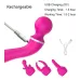 Vibrador Estimulador Clitoris 7 Cabezales Intercambiable Usb Rosa