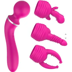 Vibrador Estimulador Clitoris 7 Cabezales Intercambiable Usb Rosa Vibrador Estimulador Clitoris 7 Cabezales Intercambiable Usb Rosa
