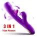 Vibrador Triple Succionador Consolador Estimulador Clítoris Rojo
