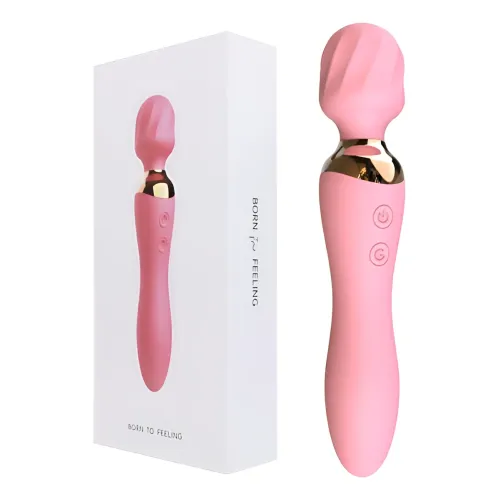 Vibrador Wand Potente 12 Modos Recargable Usb Rosa